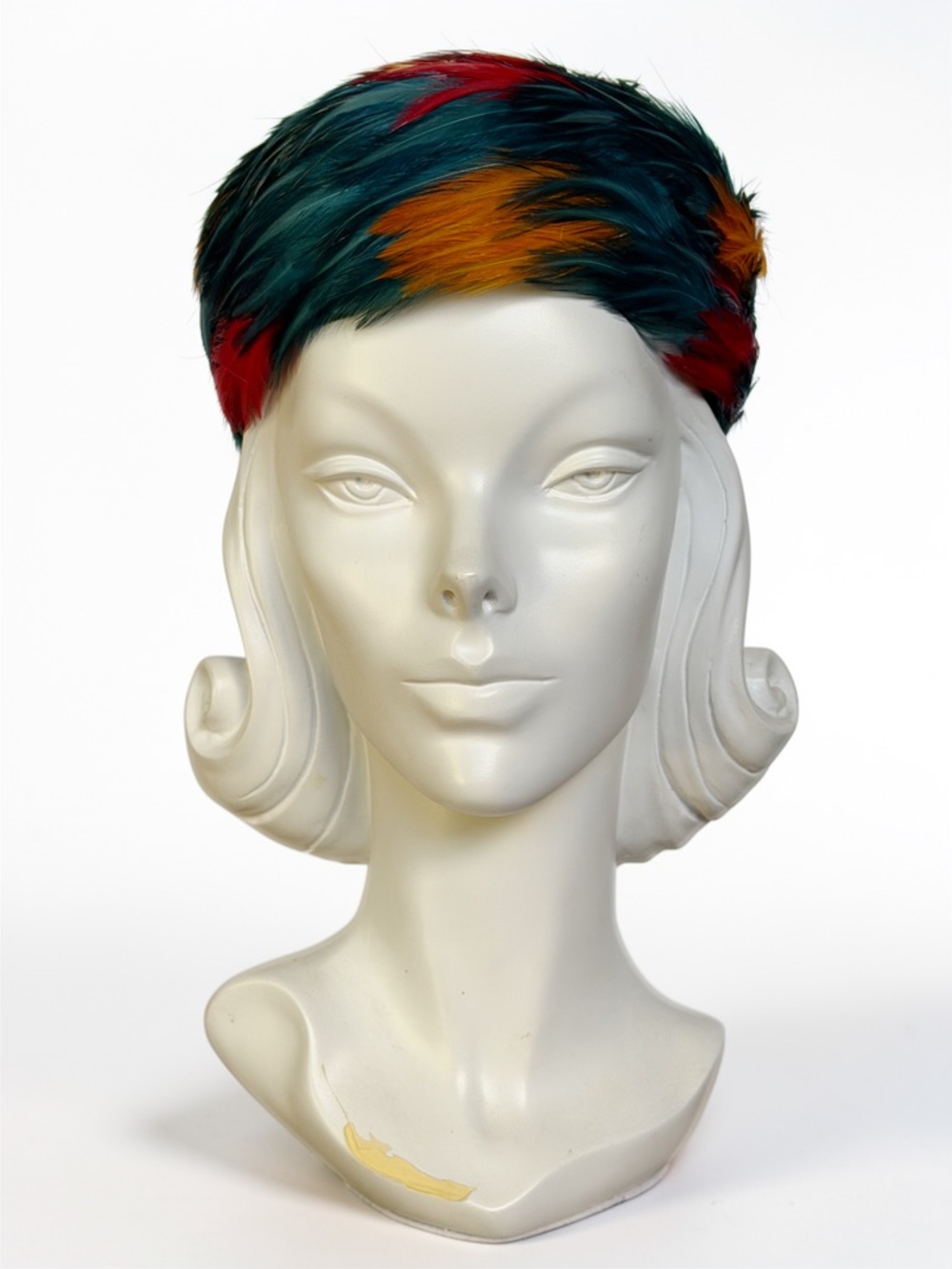 Vintage 1960s Gene Doris New York Feather Pillbox Hat